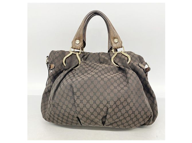 Céline Bolsa Celine Macadam em tela de nylon Marrom - vista 11