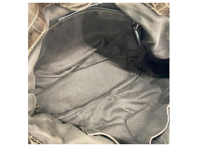 Céline Bolsa Celine Macadam em tela de nylon Marrom - vista 4
