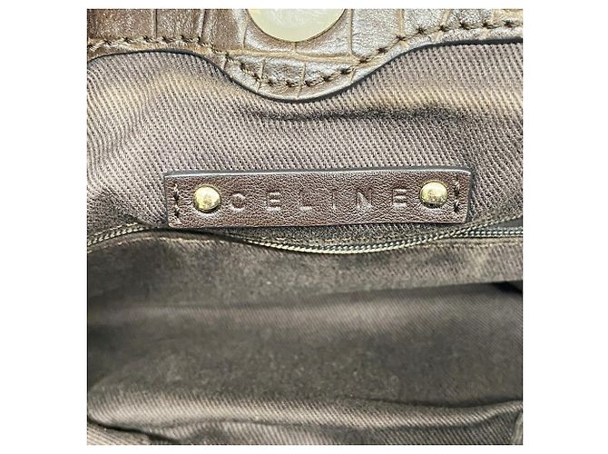 Céline Bolsa Celine Macadam em tela de nylon Marrom - vista 5