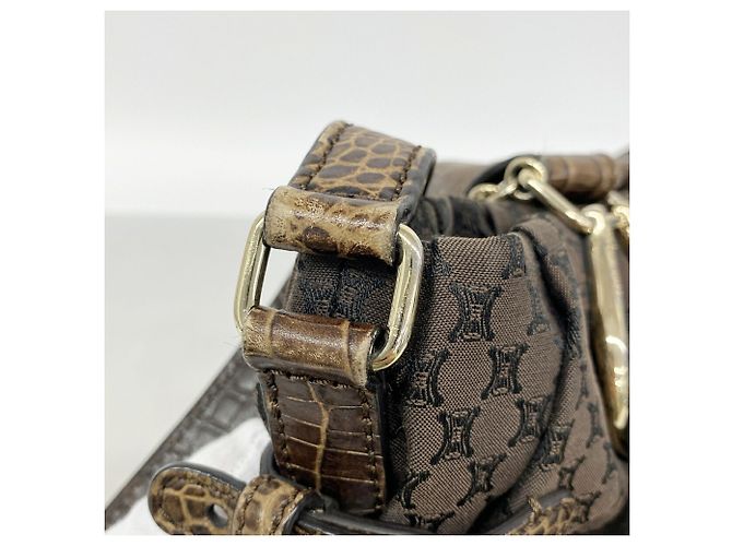 Céline Bolsa Celine Macadam em tela de nylon Marrom - vista 7