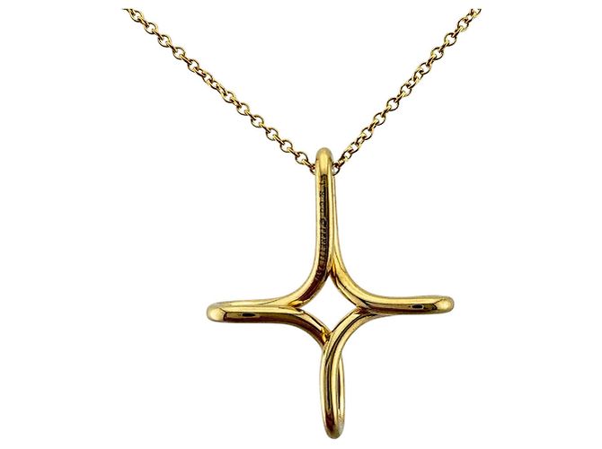 Autre Marque Tiffany & Co. Infinity Kreuz Halskette Golden - Ansicht 3