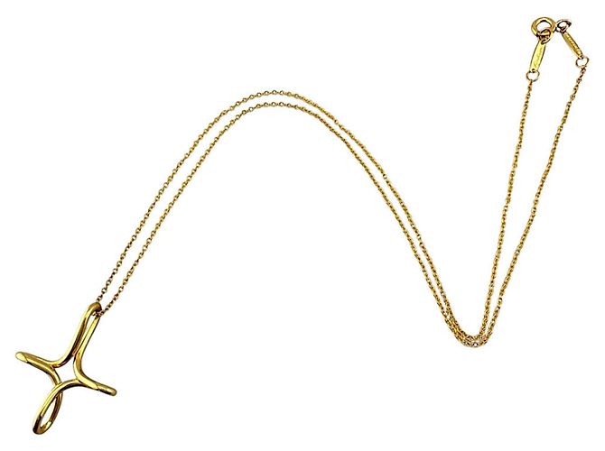 Autre Marque Tiffany & Co. Infinity Kreuz Halskette Golden - Ansicht 8