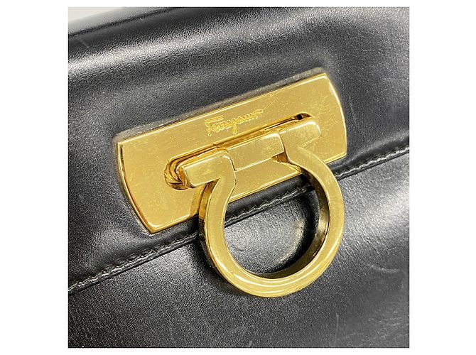 Borsa in pelle Gancini Salvatore Ferragamo Nero - vista 12