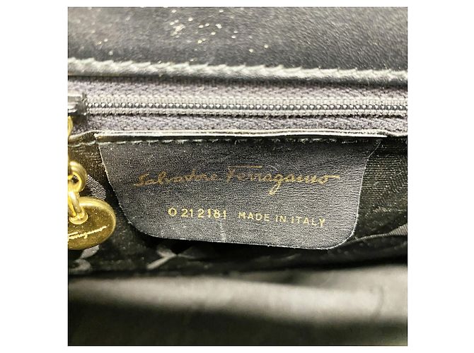 Borsa in pelle Gancini Salvatore Ferragamo Nero - vista 5
