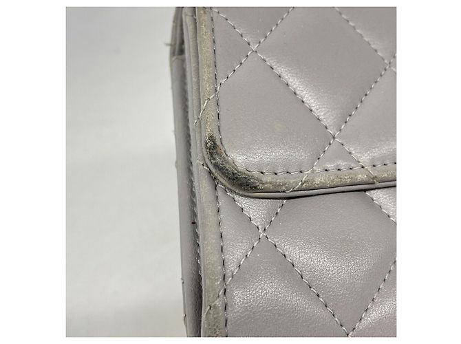 Cartera larga de piel de cordero gris de Chanel Castaño - vista 5