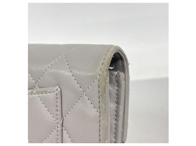 Cartera larga de piel de cordero gris de Chanel Castaño - vista 6