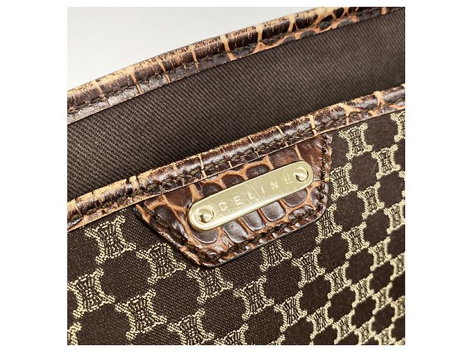 Céline Saco Tote Celine Macadam em lona de nylon Marrom - vista 10
