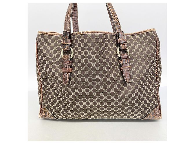 Céline Saco Tote Celine Macadam em lona de nylon Marrom - vista 11