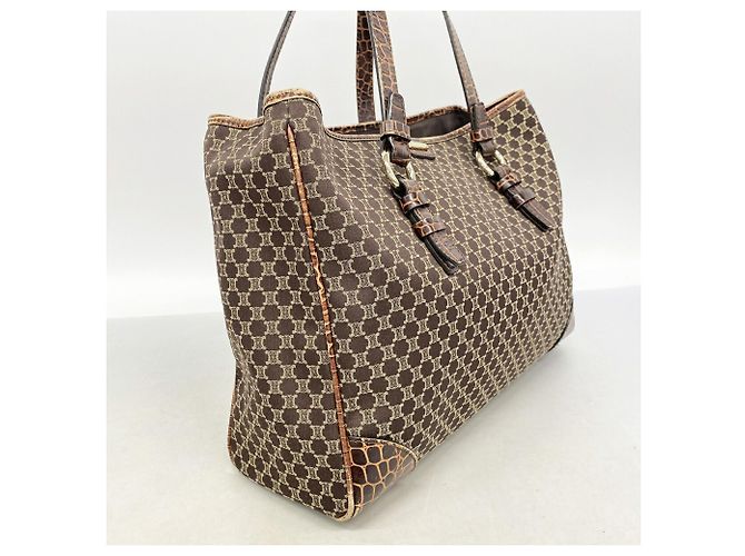 Céline Saco Tote Celine Macadam em lona de nylon Marrom - vista 2