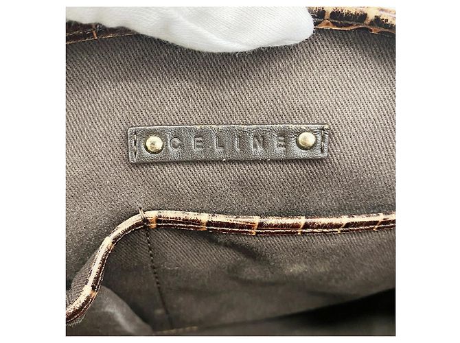Céline Saco Tote Celine Macadam em lona de nylon Marrom - vista 5