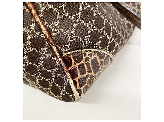 Céline Saco Tote Celine Macadam em lona de nylon Marrom - vista 6