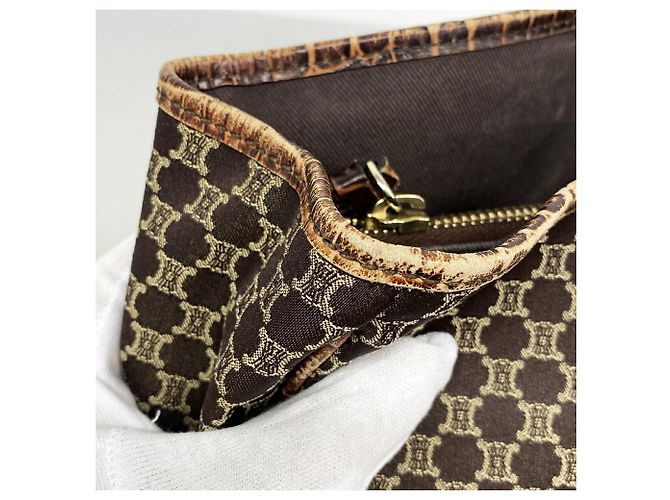 Céline Saco Tote Celine Macadam em lona de nylon Marrom - vista 7