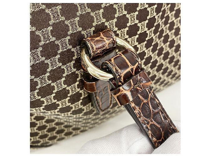 Céline Saco Tote Celine Macadam em lona de nylon Marrom - vista 9