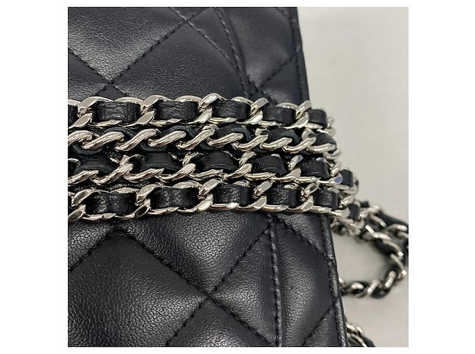 Cartera de hombro con cadena Chanel Matelassé Negro - vista 10