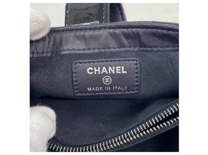Chanel Boy Chain Schultertasche Marineblau - Ansicht 5