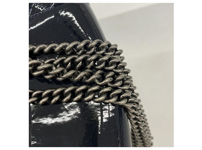 Chanel Boy Chain Schultertasche Marineblau - Ansicht 8