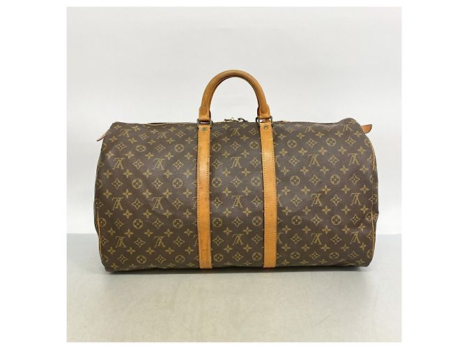 Louis Vuitton Boston Monogram Keepall 55 Castaño - vista 12