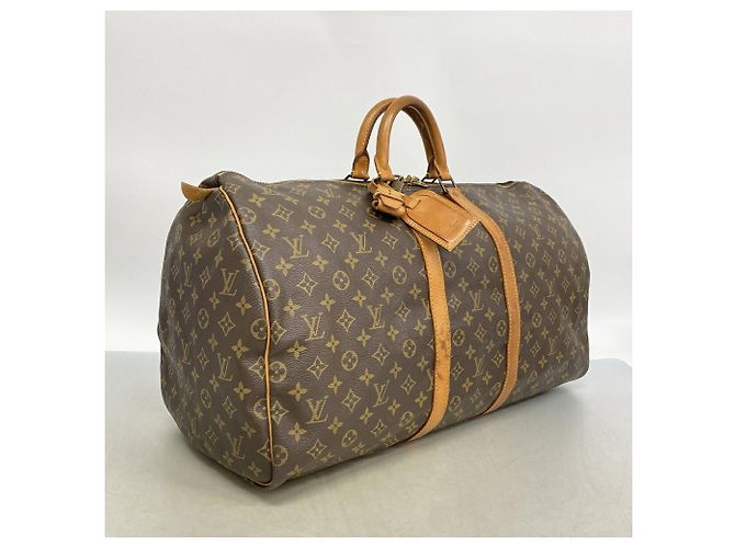Louis Vuitton Boston Monogram Keepall 55 Castaño - vista 2