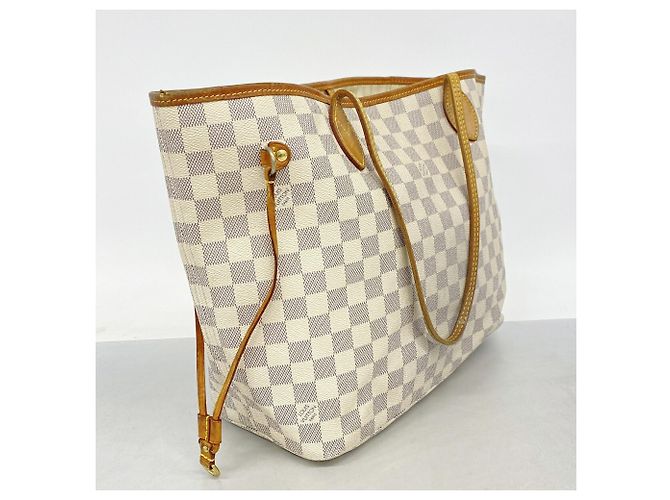Bolso Tote Louis Vuitton Damier Azur Neverfull MM Blanco - vista 2