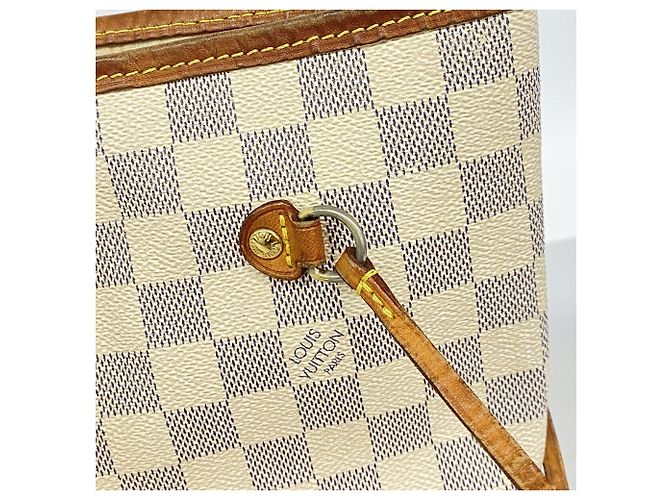 Bolso Tote Louis Vuitton Damier Azur Neverfull MM Blanco - vista 8