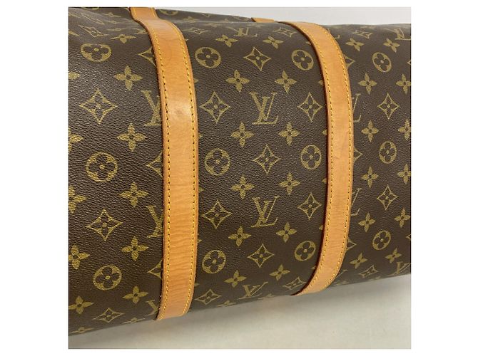 Louis Vuitton Boston Monogram Keepall 55 Castaño - vista 10