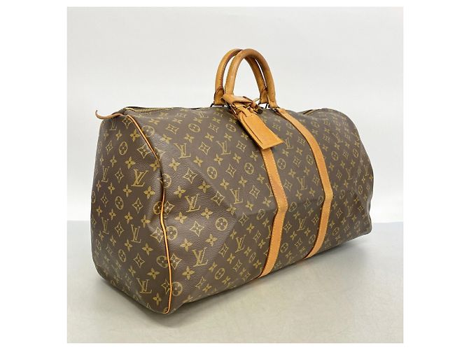 Louis Vuitton Boston Monogram Keepall 55 Castaño - vista 2