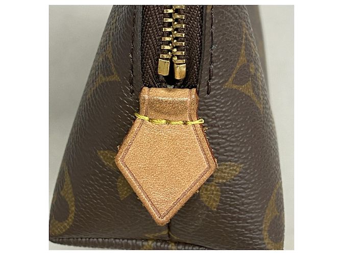 Borsa Louis Vuitton Monogram Pochette Tic PM Marrone - vista 7