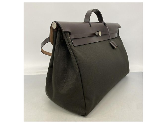 Hermès Bolsa Hermes Herbag Zip 50 Marrom Caqui - vista 2