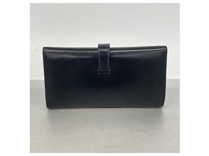 Hermès Hermes Tri-fold Long Wallet in Black Box Calf Leather - view 8