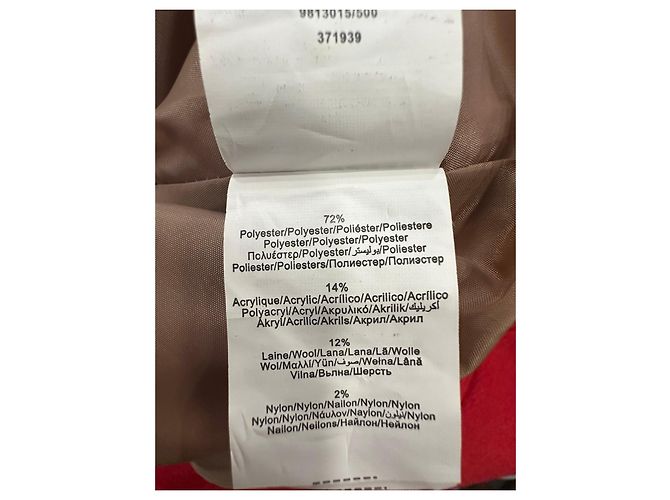 Autre Marque Cappotto corto rosso con collo in ecopelliccia Beige - vista 4