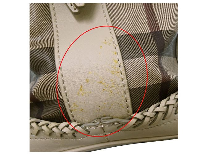 Borsa a mano Burberry in pelle beige - vista 10
