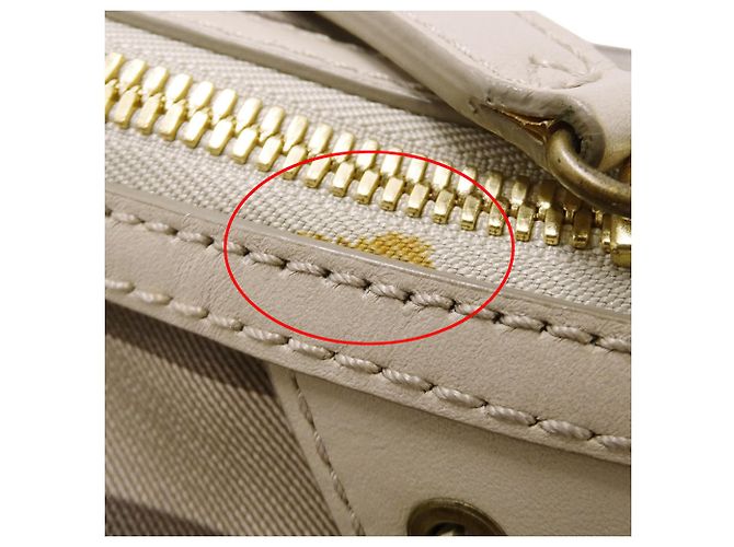 Borsa a mano Burberry in pelle beige - vista 15
