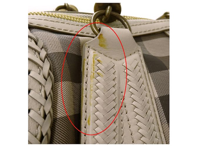 Borsa a mano Burberry in pelle beige - vista 9