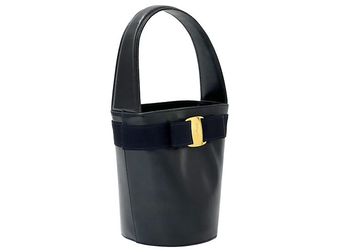 Borsa in pelle blu navy Salvatore Ferragamo - vista 3