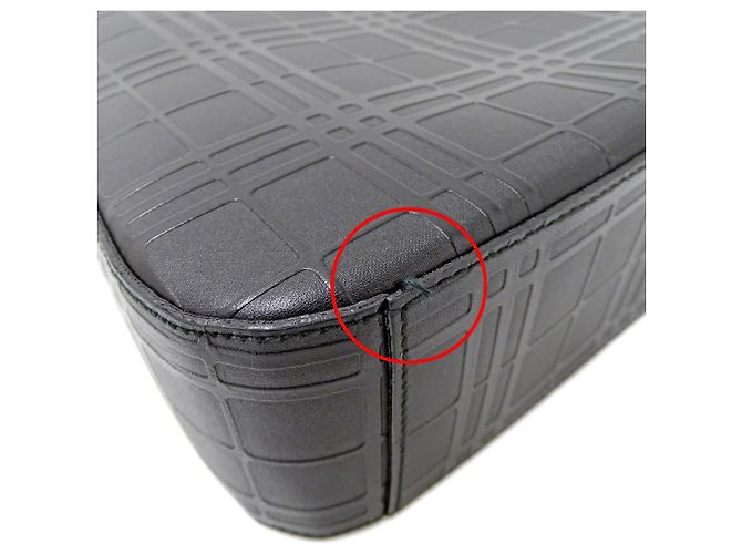 Burberry Schultertasche aus schwarzem Leder - Ansicht 12