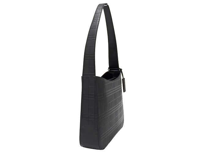 Burberry Schultertasche aus schwarzem Leder - Ansicht 4