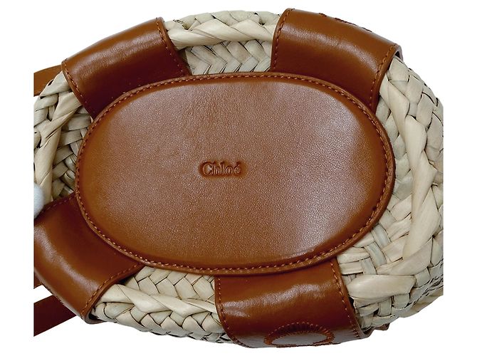 Chloé Handtasche aus Raffia und Leder in Braun - Ansicht 13