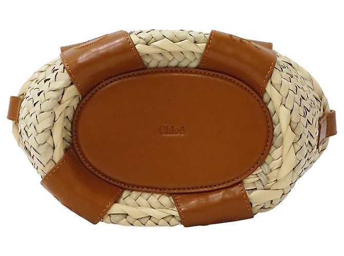 Chloé Handtasche aus Raffia und Leder in Braun - Ansicht 3