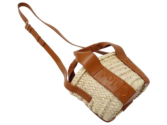 Chloé Handtasche aus Raffia und Leder in Braun - Ansicht 4