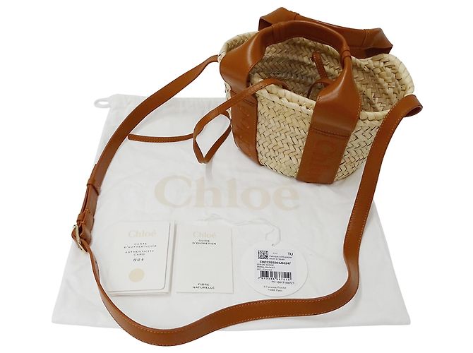 Chloé Handtasche aus Raffia und Leder in Braun - Ansicht 7
