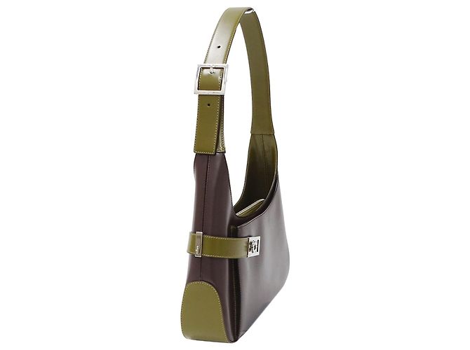Borsa a tracolla in pelle Salvatore Ferragamo Marrone Cachi - vista 4