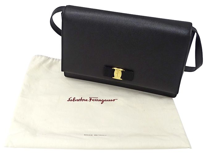 Borsa a tracolla in pelle nera Salvatore Ferragamo Nero - vista 7