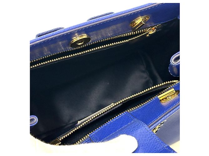 Borsa in pelle blu Salvatore Ferragamo - vista 5