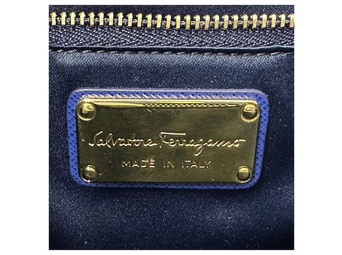 Borsa in pelle blu Salvatore Ferragamo - vista 6