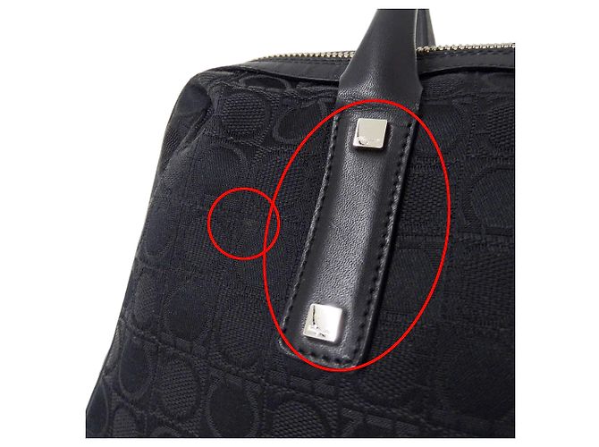 Gancini Borsa in tela nera Salvatore Ferragamo Nero - vista 11
