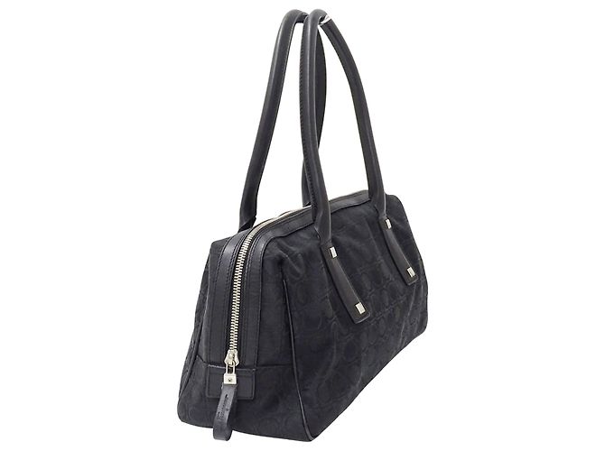 Gancini Borsa in tela nera Salvatore Ferragamo Nero - vista 4