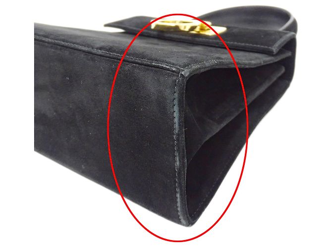 Gancini Borsa in camoscio nero Salvatore Ferragamo - vista 11