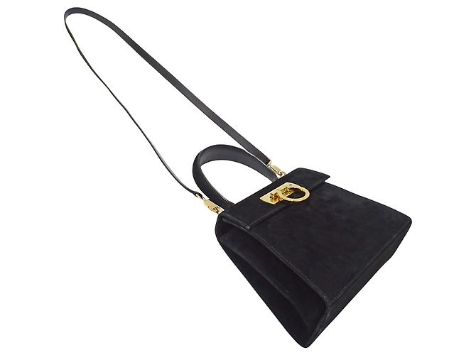 Gancini Borsa in camoscio nero Salvatore Ferragamo - vista 4