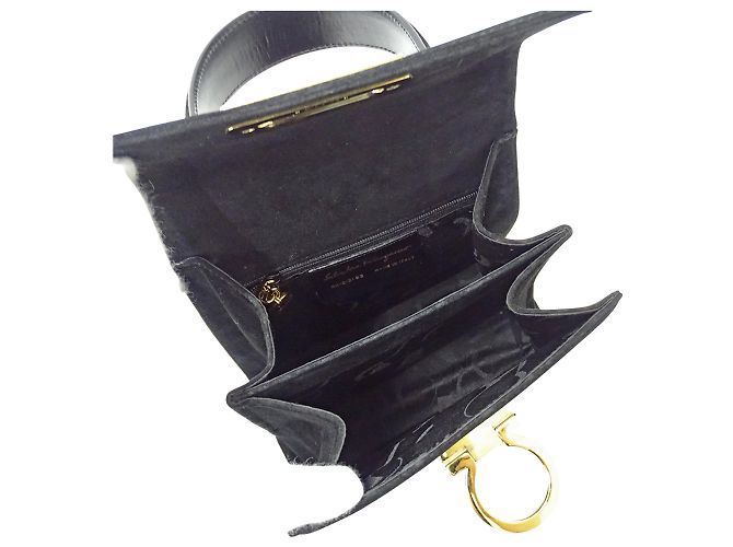 Gancini Borsa in camoscio nero Salvatore Ferragamo - vista 5