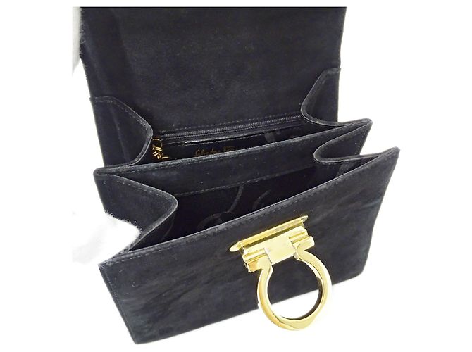 Gancini Borsa in camoscio nero Salvatore Ferragamo - vista 7